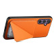 For Samsung Galaxy S24+ 5G D04 Calf Texture Dual Card Slot Holder Phone Case(Orange)