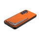 For Samsung Galaxy S24+ 5G D04 Calf Texture Dual Card Slot Holder Phone Case(Orange)