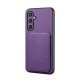 For Samsung Galaxy S24+ 5G D04 Calf Texture Dual Card Slot Holder Phone Case(Purple)