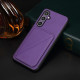 For Samsung Galaxy S24+ 5G D04 Calf Texture Dual Card Slot Holder Phone Case(Purple)
