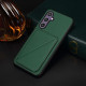 For Samsung Galaxy S24+ 5G D04 Calf Texture Dual Card Slot Holder Phone Case(Green)