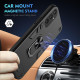 For Samsung Galaxy S24+ 5G Shockproof Metal Ring Holder Phone Case(Black)