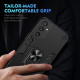 For Samsung Galaxy S24+ 5G Shockproof Metal Ring Holder Phone Case(Black)