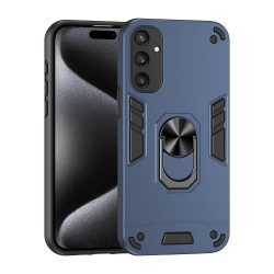For Samsung Galaxy S24+ 5G Shockproof Metal Ring Holder Phone Case(Blue)