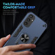 For Samsung Galaxy S24+ 5G Shockproof Metal Ring Holder Phone Case(Blue)