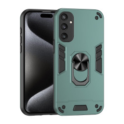 For Samsung Galaxy S24+ 5G Shockproof Metal Ring Holder Phone Case(Green)