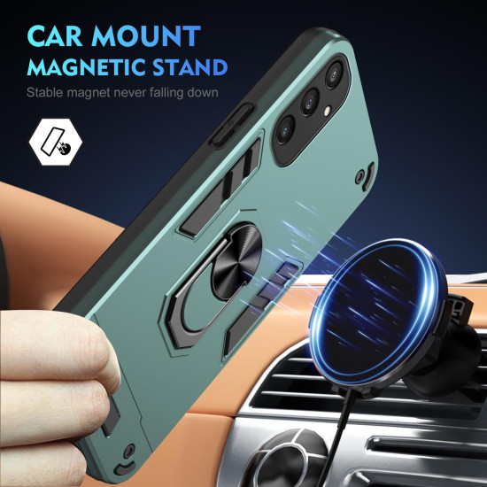 For Samsung Galaxy S24+ 5G Shockproof Metal Ring Holder Phone Case(Green)