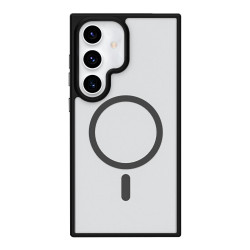 For Samsung Galaxy S24+ 5G Metal Button Skin Feel Matte MagSafe Shockproof Phone Case(Black)