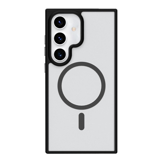 For Samsung Galaxy S24+ 5G Metal Button Skin Feel Matte MagSafe Shockproof Phone Case(Black)
