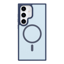 For Samsung Galaxy S24+ 5G Metal Button Skin Feel Matte MagSafe Shockproof Phone Case(Lavender Grey)