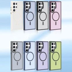 For Samsung Galaxy S24+ 5G Metal Button Skin Feel Matte MagSafe Shockproof Phone Case(White)