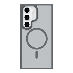 For Samsung Galaxy S24+ 5G Metal Button Skin Feel Matte MagSafe Shockproof Phone Case(Grey)