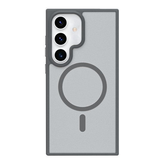 For Samsung Galaxy S24+ 5G Metal Button Skin Feel Matte MagSafe Shockproof Phone Case(Grey)