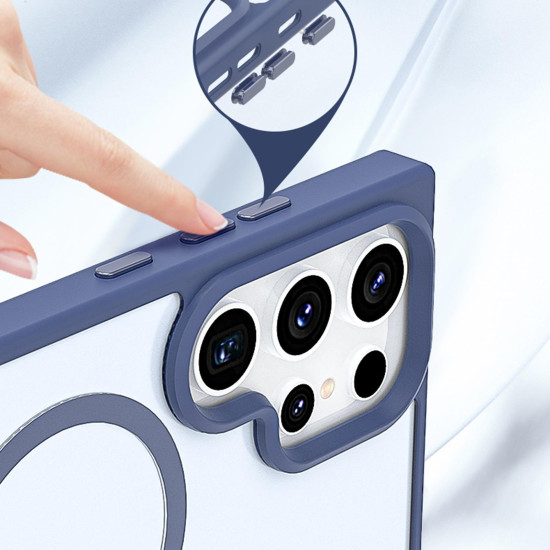For Samsung Galaxy S24+ 5G Metal Button Skin Feel Matte MagSafe Shockproof Phone Case(Grey)