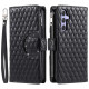 For Samsung Galaxy S24+ 5G Glitter Lattice Zipper Wallet Leather Phone Case(Black)