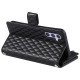 For Samsung Galaxy S24+ 5G Glitter Lattice Zipper Wallet Leather Phone Case(Black)