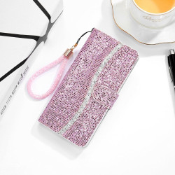 For Samsung Galaxy S24+ 5G Glitter Powder Filp Leather Phone Case(Pink)