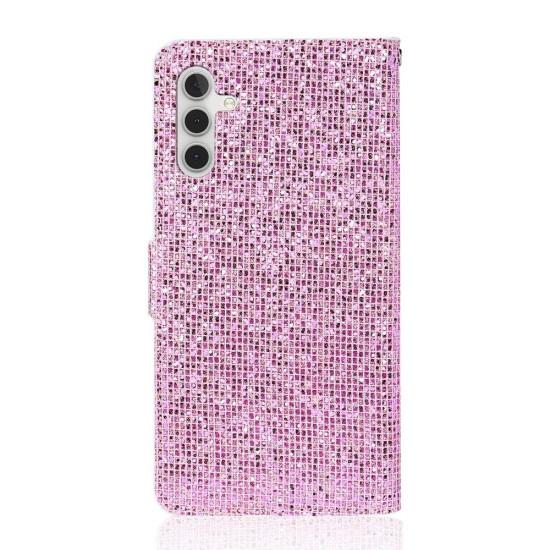 For Samsung Galaxy S24+ 5G Glitter Powder Filp Leather Phone Case(Pink)
