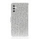 For Samsung Galaxy S24+ 5G Glitter Powder Filp Leather Phone Case(Silver)