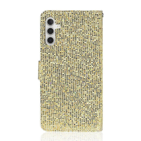 For Samsung Galaxy S24+ 5G Glitter Powder Filp Leather Phone Case(Gold)