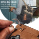 For Samsung Galaxy S24+ 5G Calf Texture Wrist Card Slot Ring Phone Case(Brown)