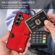 For Samsung Galaxy S24+ 5G Calf Texture Wrist Card Slot Ring Phone Case(Red)