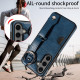 For Samsung Galaxy S24+ 5G Calf Texture Wrist Card Slot Ring Phone Case(Blue)