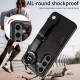 For Samsung Galaxy S24+ 5G Calf Texture Wrist Card Slot Ring Phone Case(Black)