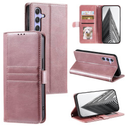For Samsung Galaxy S24+ 5G Simple 6-Card Wallet Leather Phone Case(Rose Gold)