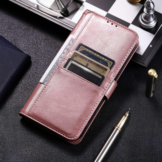 For Samsung Galaxy S24+ 5G Simple 6-Card Wallet Leather Phone Case(Rose Gold)