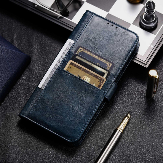 For Samsung Galaxy S24+ 5G Simple 6-Card Wallet Leather Phone Case(Navy Blue)