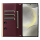 For Samsung Galaxy S24+ / S25+ 5G Crossbody Rhombic Sucker Leather Phone Case(Claret)