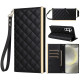 For Samsung Galaxy S24+ / S25+ 5G Crossbody Rhombic Sucker Leather Phone Case(Black)