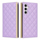 For Samsung Galaxy S24+ / S25+ 5G Crossbody Rhombic Sucker Leather Phone Case(Purple)