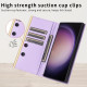 For Samsung Galaxy S24+ / S25+ 5G Crossbody Rhombic Sucker Leather Phone Case(Purple)