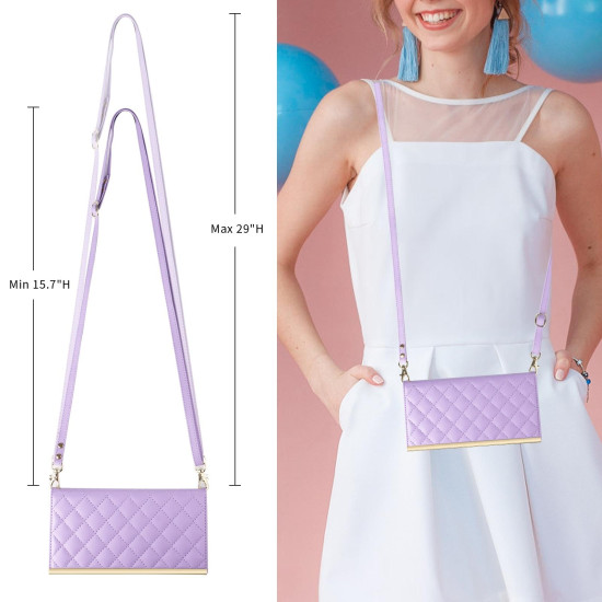 For Samsung Galaxy S24+ / S25+ 5G Crossbody Rhombic Sucker Leather Phone Case(Purple)