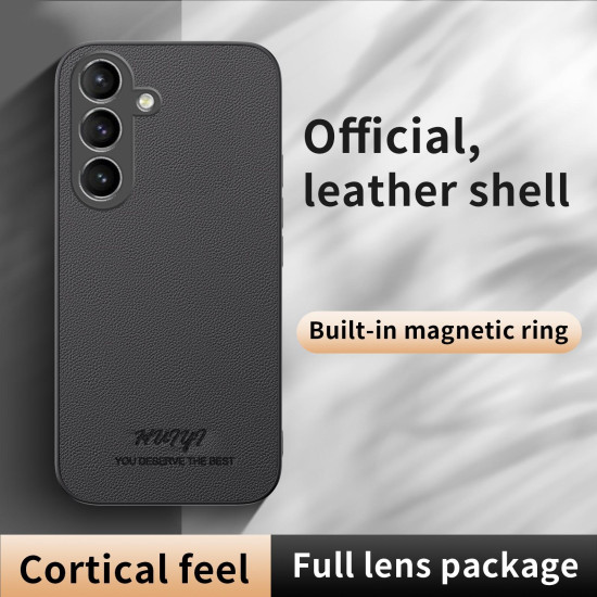 For Samsung Galaxy S24+ 5G HUIYI Leather Magnetic Phone Case(Grey)