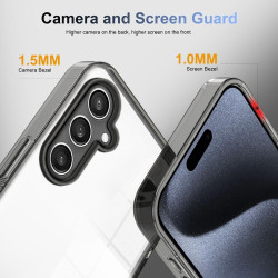For Samsung Galaxy S24+ 5G 2.5mm Anti-slip Clear Acrylic Hybrid TPU Phone Case(Black)