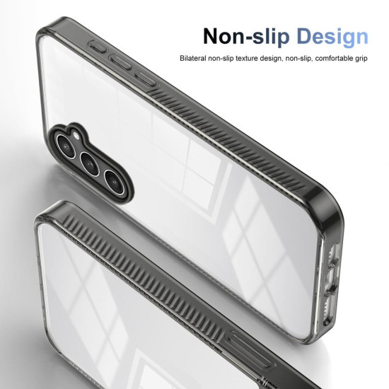 For Samsung Galaxy S24+ 5G 2.5mm Anti-slip Clear Acrylic Hybrid TPU Phone Case(Black)