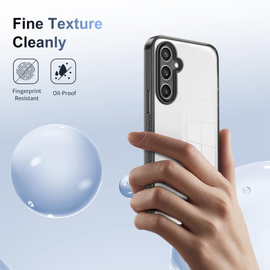 For Samsung Galaxy S24+ 5G 2.5mm Anti-slip Clear Acrylic Hybrid TPU Phone Case(Black)