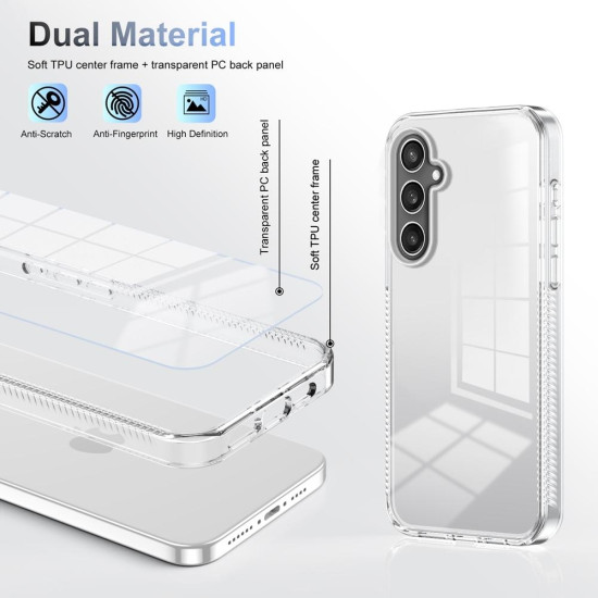 For Samsung Galaxy S24+ 5G 2.5mm Anti-slip Clear Acrylic Hybrid TPU Phone Case(Transparent)