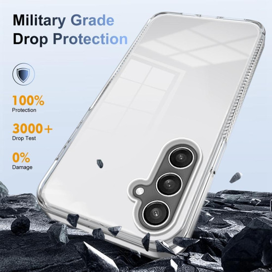 For Samsung Galaxy S24+ 5G 2.5mm Anti-slip Clear Acrylic Hybrid TPU Phone Case(Transparent)