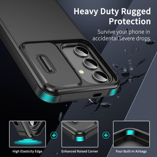 For Samsung Galaxy S24+ 5G Sliding Camshield TPU + PC Phone Case(Blue)