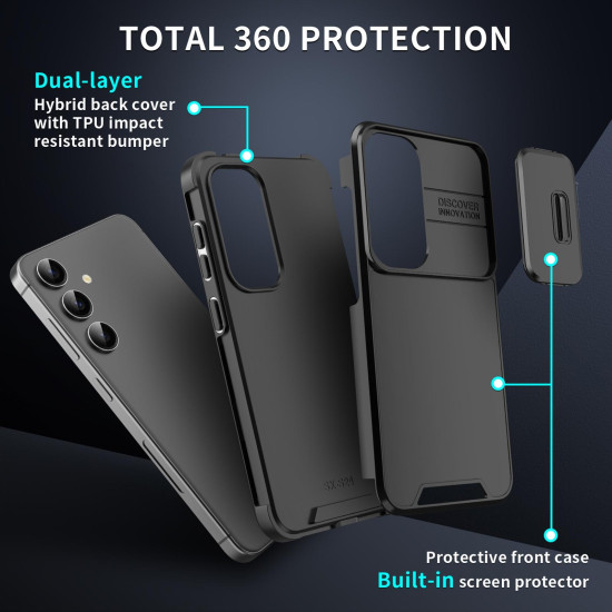 For Samsung Galaxy S24+ 5G Sliding Camshield TPU + PC Phone Case(Purple)