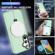 For Samsung Galaxy S24+ 5G MagSafe Holder Skin-feel PC Hybrid TPU Phone Case(Light Green)