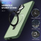 For Samsung Galaxy S24+ 5G MagSafe Holder Skin-feel PC Hybrid TPU Phone Case(Dark Green)