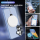 For Samsung Galaxy S24+ 5G MagSafe Holder Skin-feel PC Hybrid TPU Phone Case(Grey Blue)