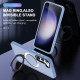 For Samsung Galaxy S24+ 5G MagSafe Holder Skin-feel PC Hybrid TPU Phone Case(Grey Blue)
