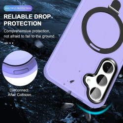 For Samsung Galaxy S24+ 5G MagSafe Holder Skin-feel PC Hybrid TPU Phone Case(Light Purple)