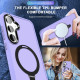 For Samsung Galaxy S24+ 5G MagSafe Holder Skin-feel PC Hybrid TPU Phone Case(Light Purple)